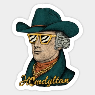 Howdylton - Alexander Hamilton in a Cowboy Hat Sticker